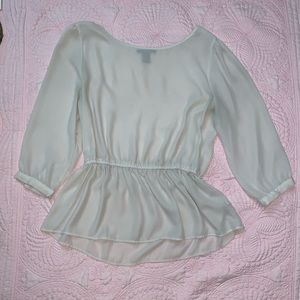Sheer ivory fashion shirt!
